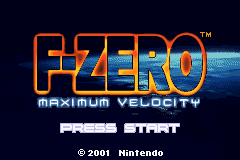 F-Zero - Maximum Velocity Title Screen